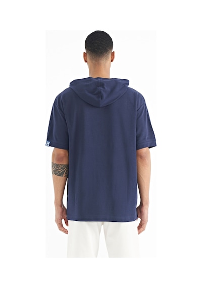 Tommy Life T11er-88179 Erkek Kapüşonlu Kol Etiket Detaylı Oversize T-shirt T11ER-88179-R0674