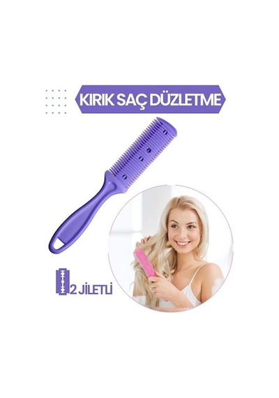 Mey İthalat 2 Jiletli Kırık Saç Düzeltme İnceltme Tarağı 716867