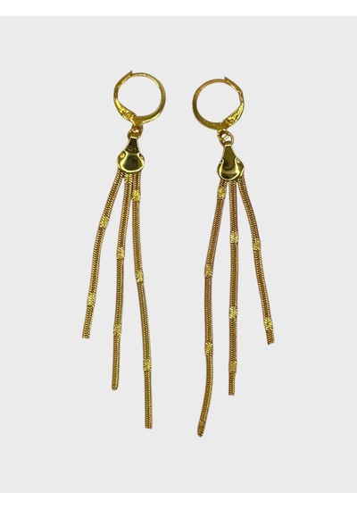 Arnes Jewelry Çelik Sallantılı İtalyan Ezme Küpe Gold
