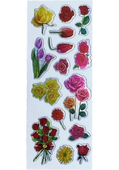 Sticker Kabartmalı Stiker Defter, Planlayıcı Etiket Gül Cb247 16x7 Cm