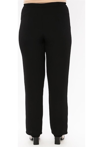Ladies First Ladıes Fırst Büyük Beden 3390 Siyah Pantolon Krep Bol Paça