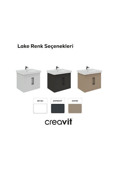 Creavit D20 65 Cm Kapaklı Lavabo Dolabı Beyaz Lake Beyaz Creavit D20 65 Cm Kapaklı Lavabo Dolabı Beyaz Lake Beyaz