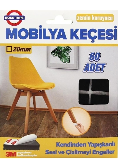 Mobilya Keçesi Sese Ve Çizilmeye Son Yapışkanlı 25Mmx40Ad-Kare