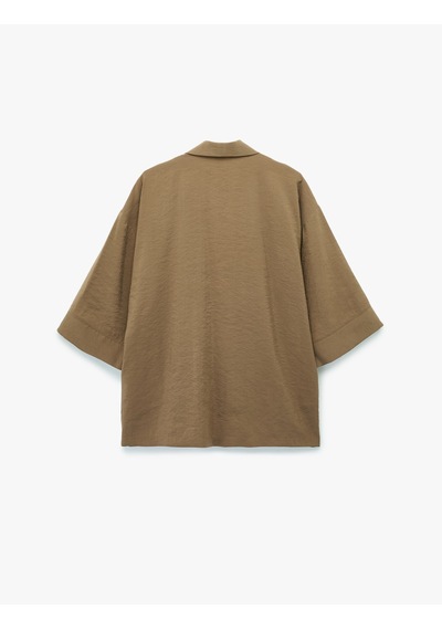 Koton Modal Kumaş Şal Yaka Cepli Uzun Kollu Kimono Ceket Bej 6sak50042ew Ekru