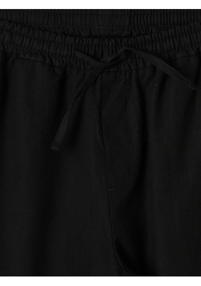 Lcw Vision Siyah Regular Fit Erkek Keten Görünümlü Pantolon