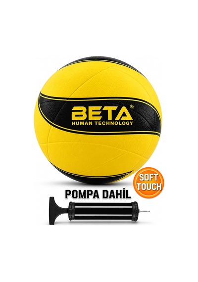 Voleybol Topu Pompalı Dahil Set Kauçuk Beta Dikişsiz Yekpare Üretim Siyah Mavi