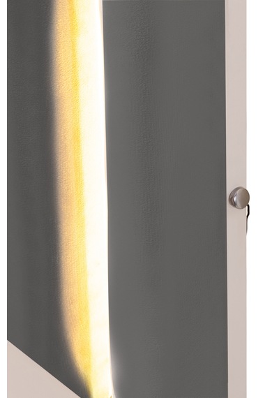 Demonte Baza Seti, Nox Ledli Tek Kişilik Baza Başlık Seti - İkili Set, Gri - 100x200 Cm 100 x 200