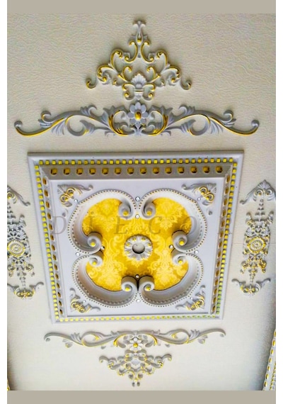 Diecor Dekoratif Polimer Mobilya, Duvar Ve Tavan Motifi Altın 16 X 16 Model:xa81