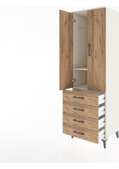 Hyperion Dolap 2 Raflı 4 Çekmeceli Tek Askılı 60x44x195 Aytaş... Aytaşı