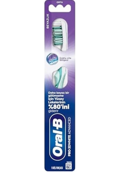 Pro-3dwhite Advanced Beyazlık Diş Fırçası, Orta Sertlik Açık Ahşap