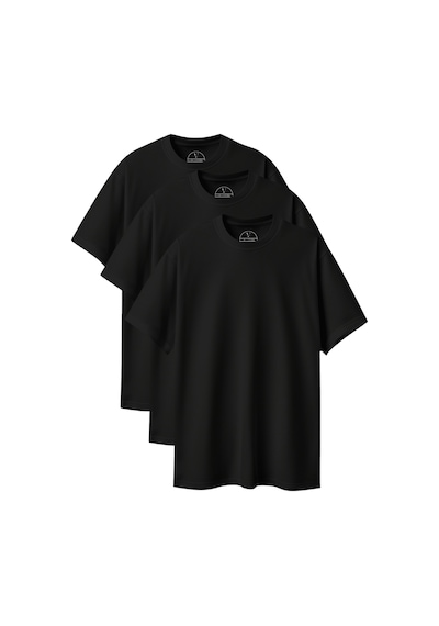 Velvoria Unisex Oversize Basic 3'lü Siyah Renk T-shirt Çok Renkli16