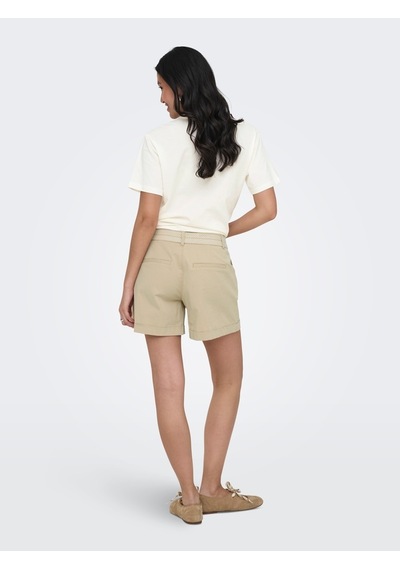 Only Onlazelea Mw Belt Chıno Shorts Pnt Kadın Beyaz Şort - 15370625