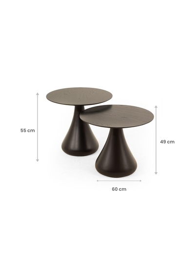Mushroom Set Sehpa Mantar Sehpa Siyah Rehome