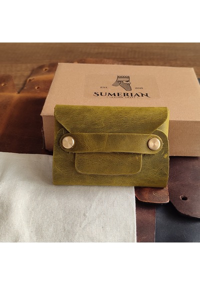 Sumerian Leather Craft Minimalist Deri Kartlık
