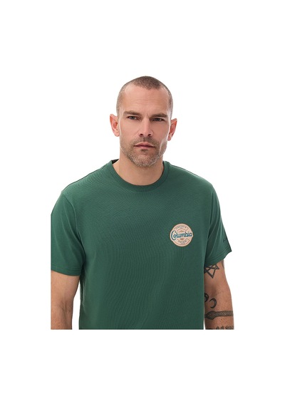 Columbia Cs0416 Csc M Button Stamp Scrıpted Ss Erkek T-shirt-32854 Yeşil