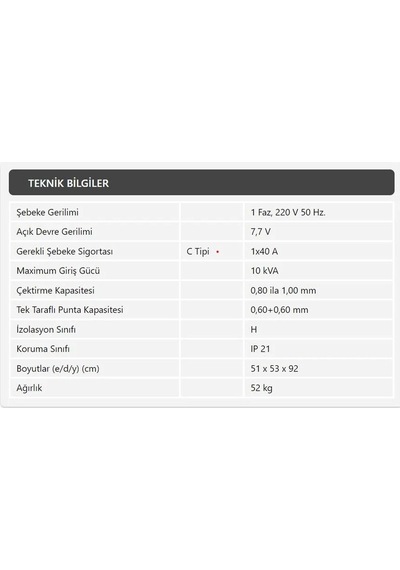 Cs10000 Demiriz 10 Kva Kademe Kontrollü Kaporta Çektirme Makinası