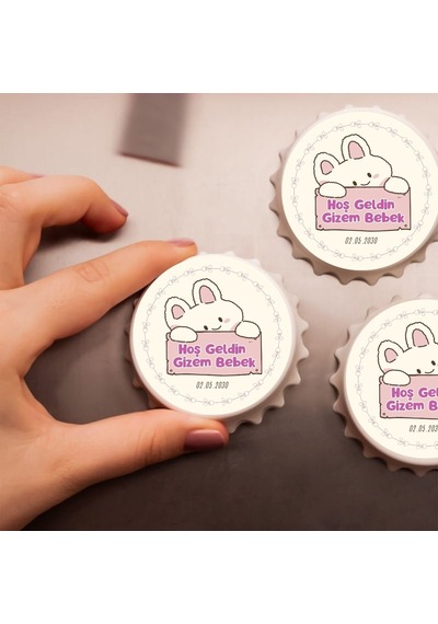 Doğum Günü Ve Baby Shower Hediyesi İsimli Metal Magnet Seti 10 Adet