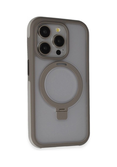 Joko Apple Uyumlu, iPhone 15 Pro Max Zorda Airbag Magsafe Standlı Kapak - Titan Gri