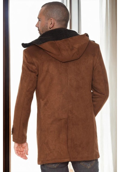 Plt9399 Dewberry Süet Görünümlü Erkek Palto-açık Camel Açık Camel