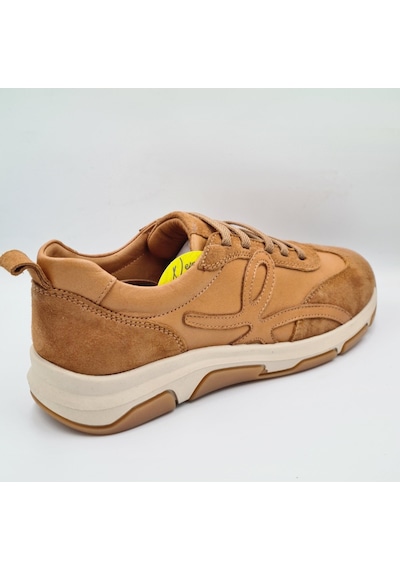 Mammamia D26ya-3575 Taba Renk Hakiki Deri Lastik Bağcıklı Kadın Günlük Casaul Sneaker Ayakkabı Taba