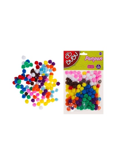 Bu-bu Pon Pon 1 Cm 200 Lü Karma Bu-bu00108 Çok Renkli