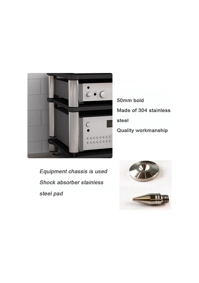 Tr Hifi Av Raf - Vinil Platin Ve Oturma Odası Amplifikatörü İçin 3 Katmanlı Çok Fonksiyonlu Stand - Gökyüzü Pik