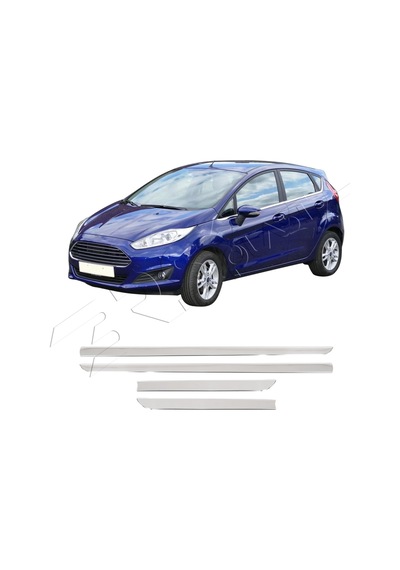 Ford Fiesta Mk7 Uyumlu 2017 Ve Üzeri Krom Yan Kapı Çıtası 4 Parça Paslanmaz Çelik