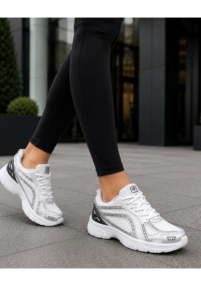 Homiro Unisex Rahat Günlük Spor Ayakkabı Yazlık Hafif Fileli Beyaz - Lacivert