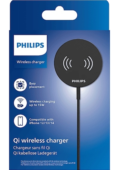 Philips DLP9017 Hızlı 15 W Qi Wireless Şarj Cihazı Siyah