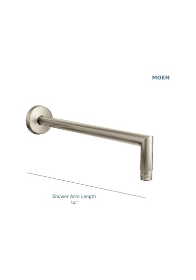 Moen Arris Fırçalanmış Nikel 14 İnç Rainshower Düz Duş Kolu Ve Fl Diğer