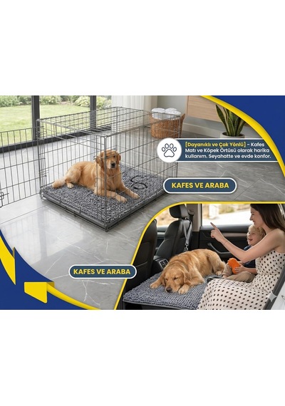 Süper Emici Mikrofiber Köpek Kapı Paspası, Yıkanabilir Şönil Evcil Hayvan Halısı, Hızlı Kuruyan Giriş Paspası, Makinede Yıkanabilir, 60x40 Cm