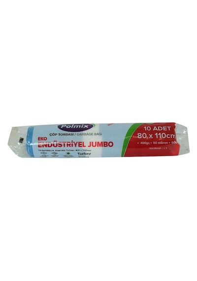 Torbası Jumbo Boy 80x110cm 400gr 50mikron 90lt Mi Rulo 10 Adet