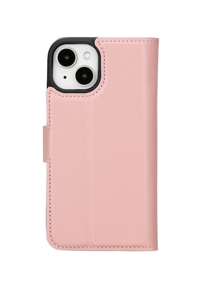 Apple Uyumlu   iPhone 15 Deri Cüzdanlı Kılıf   Mwwn Nu2 Pembe