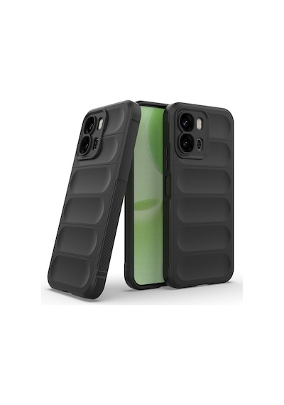 Vendas Oppo A6t Kılıf Esnek Tpu Oyuklu Arka Yüzey Tasarımlı Zore Etnik Silikon Kapak Siyah
