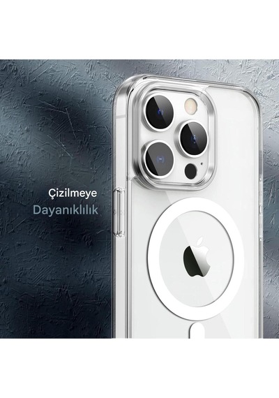Apple Uyumlu iPhone 14 Pro Şeffaf Magsafe Kılıf Safe Şeffaf