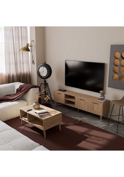 Mezza Set 1587-2076 Exxen 180 Cm Tv Ünitesi + Exxen Orta Sehpa - Sepet Rengi Mezza Set 1587-2076 Exxen 180 Cm Tv Ünitesi + Exxen Orta Sehpa - Sepet Rengi