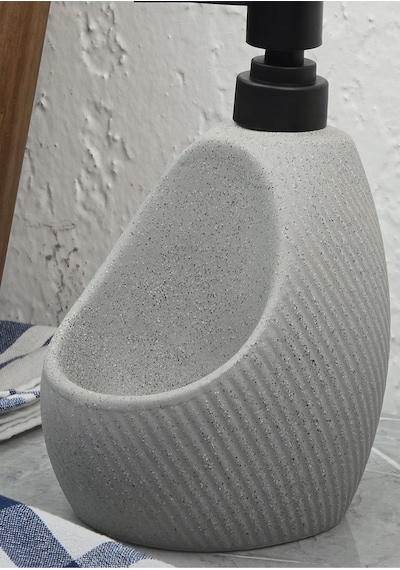 Taş Desenli Sıvı Sabunluk - Sünger Hazneli Mutfak Sabunluğu - 700 Ml - Çizgi Desen -