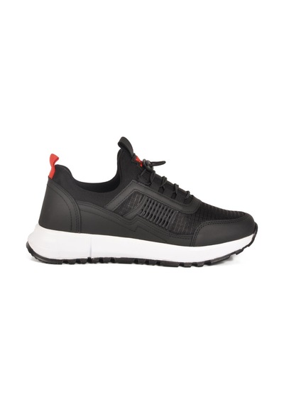 Nans 6006 G Siyah-kırmızı Fileli Kilit Bağcıklı Unisex Spor Ayakkabı Siyah - Kırmızı