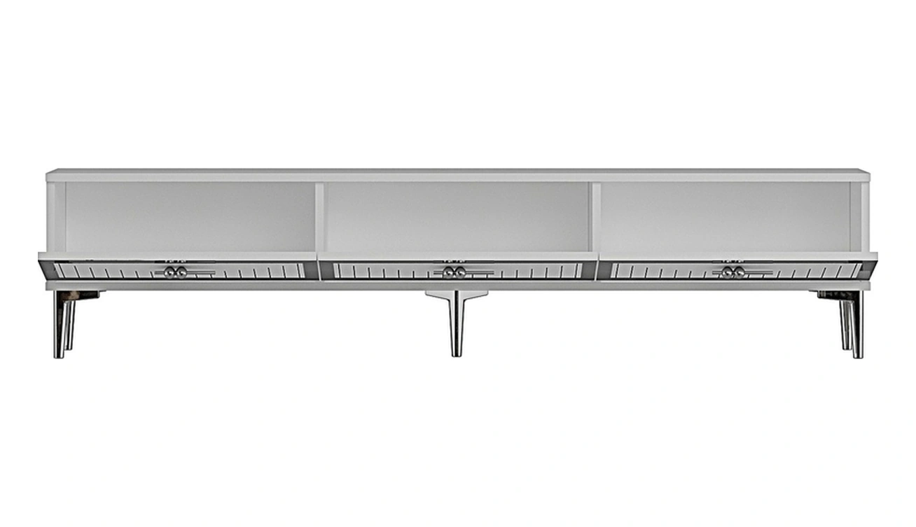 Tsa1802bs - Tuna Tv Stand, Tv Sehpası Beyaz-sılver 180cm Beyaz