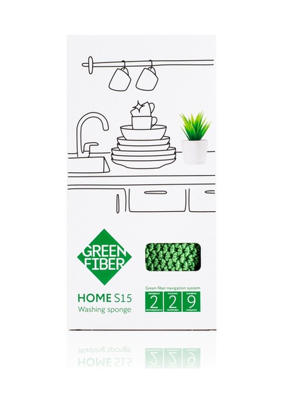 Greenway 08060 Green Fiber Home S15 Bulaşık Süngeri Yeşil