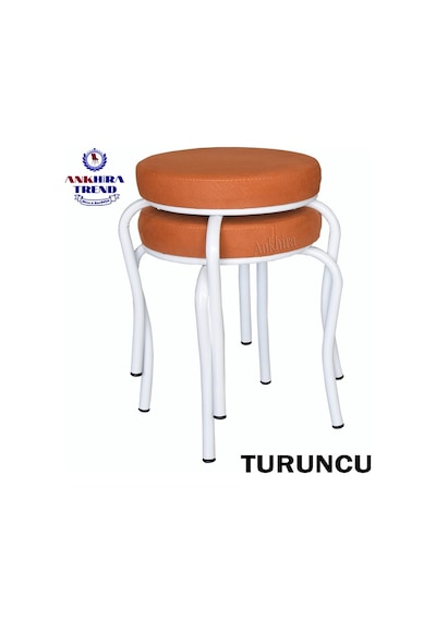 Tabure (Beyaz Ayaklı) (2 Adet)-Mutfak Balkon Tabur...