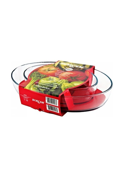 Paşabahçe 2'li Oval Borcam Fırın Tepsi Set 159033