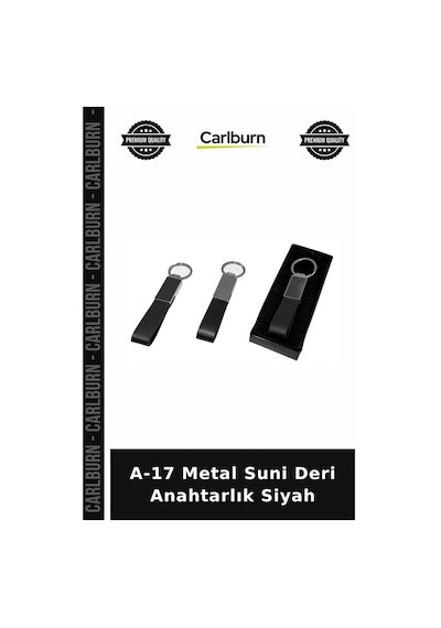 Özel Üretim Aksesuar Erkek Hediye Şık Günlük A-17 - Metal Suni Deri Anahtarlık - Siyah