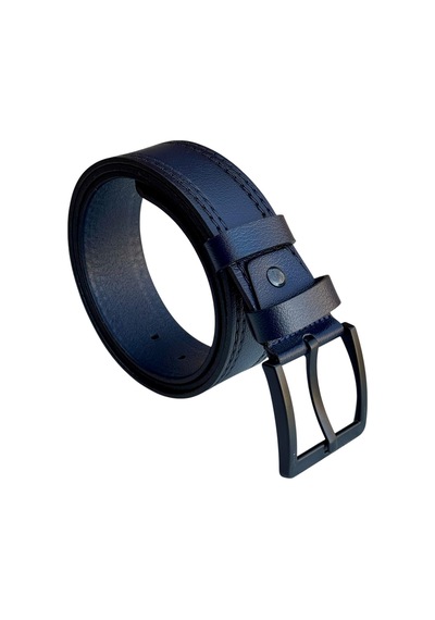Süzer Deri Lacivert Hakiki Deri Düz Renk Dikişli Model 4.5 Cm. Genişlikli Spor Kemer // 505-28