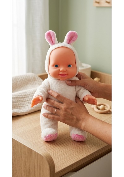 Toyx Sevimli Tavşan Kostümlü Oyuncak Bebek Yumuşak Peluş Tasarım, 3+ Yaş