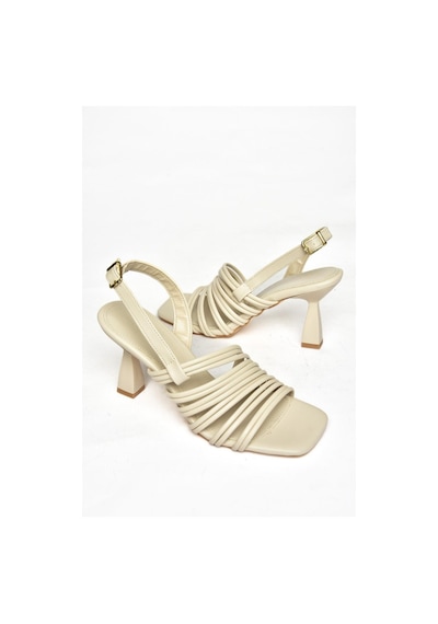 Fox Shoes S774520109 Bej Kalın Topuklu Kadın Ayakkabı Bej