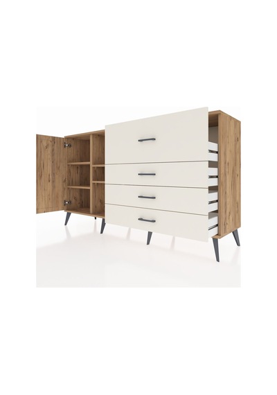 Kronos Konsol 4 Raflı 4 Çekmeceli Tek Kapaklı 176x59x99 Çam-çam/ Çam-çam/aytaşı Kronos Konsol 4 Raflı 4 Çekmeceli Tek Kapaklı 176x59x99 Çam-çam/ Çam-çam/aytaşı