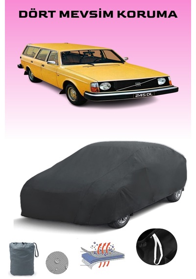Siyah, Volvo 245 1975 - 1990, Araba Brandası, Oto Örtüsü, Araba Çadırı Siyah