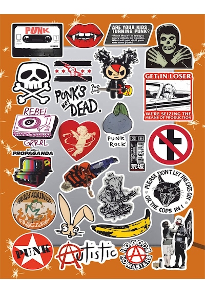 Punk Rock Metal Sticker Seti Laptop Ajanda Pc Tablet Telefon Defter Etiket Bullet Journal Diğer