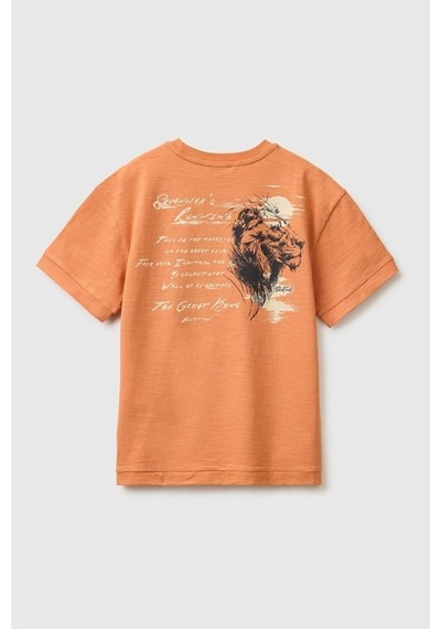 United Colors Of Benetton Erkek Çocuk Turuncu Arkası Baskı Detaylı Bisiklet Yaka T-shirt 6-14 Yaş -2851 United Colors Of Benetton Erkek Çocuk Turuncu Arkası Baskı Detaylı Bisiklet Yaka T-shirt 6-14 Yaş -2851
